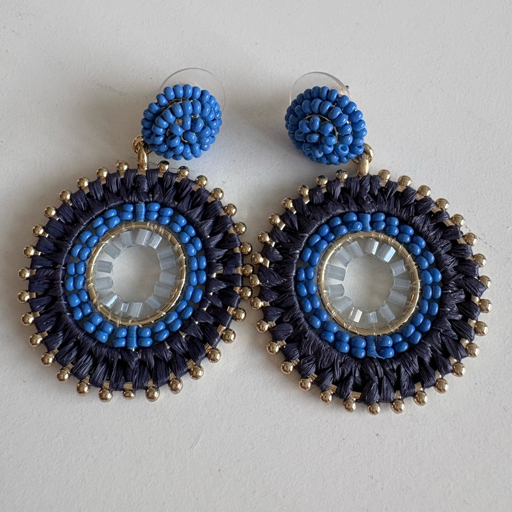J. Crew - Navy and Gold Statement Earrings